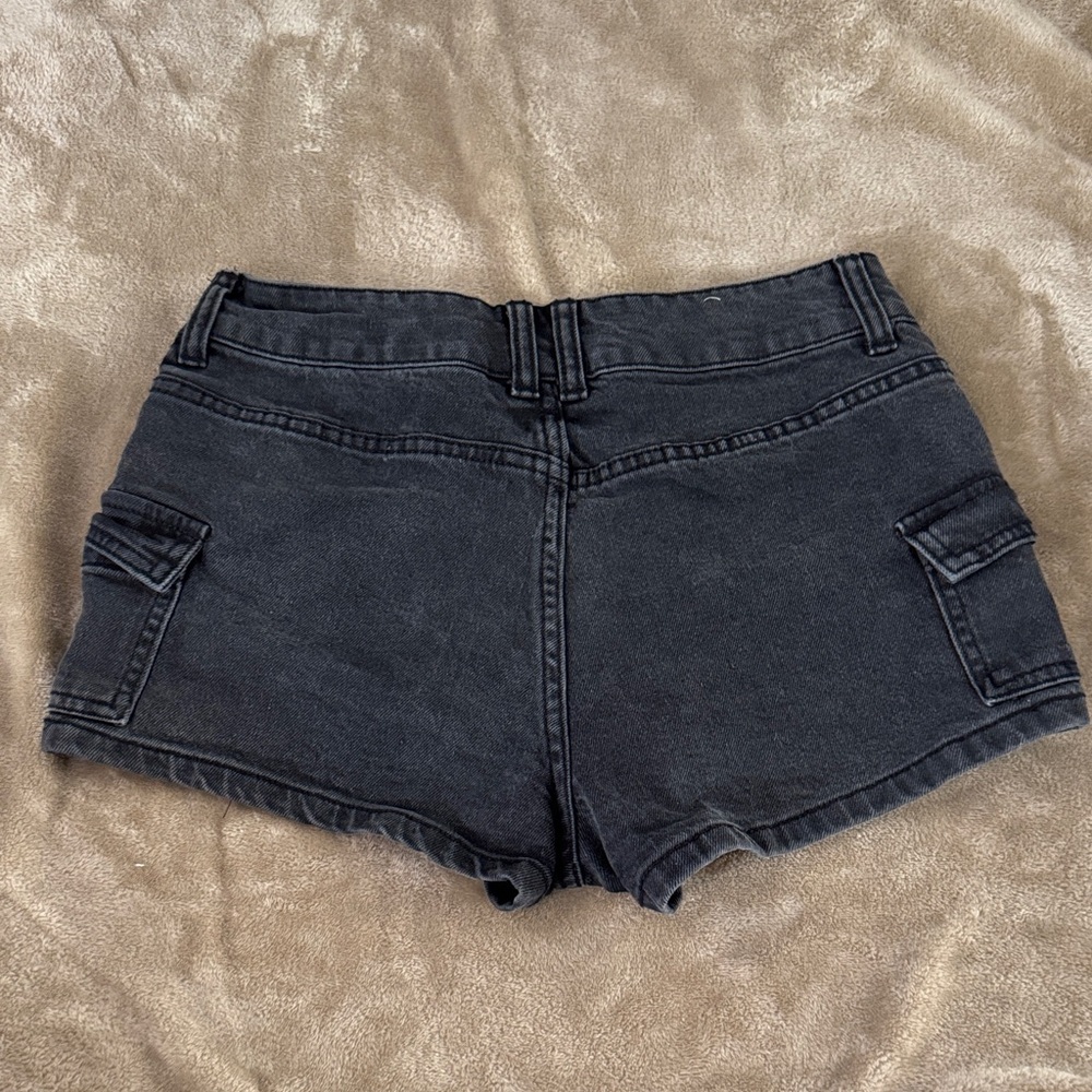 wild fable Black Cargo Denim Shorts - Picture 4 of 4